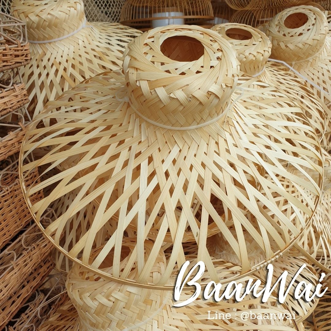 โคมไฟดอกบัว 3 ชั้น โคมไฟไม้ไผ่