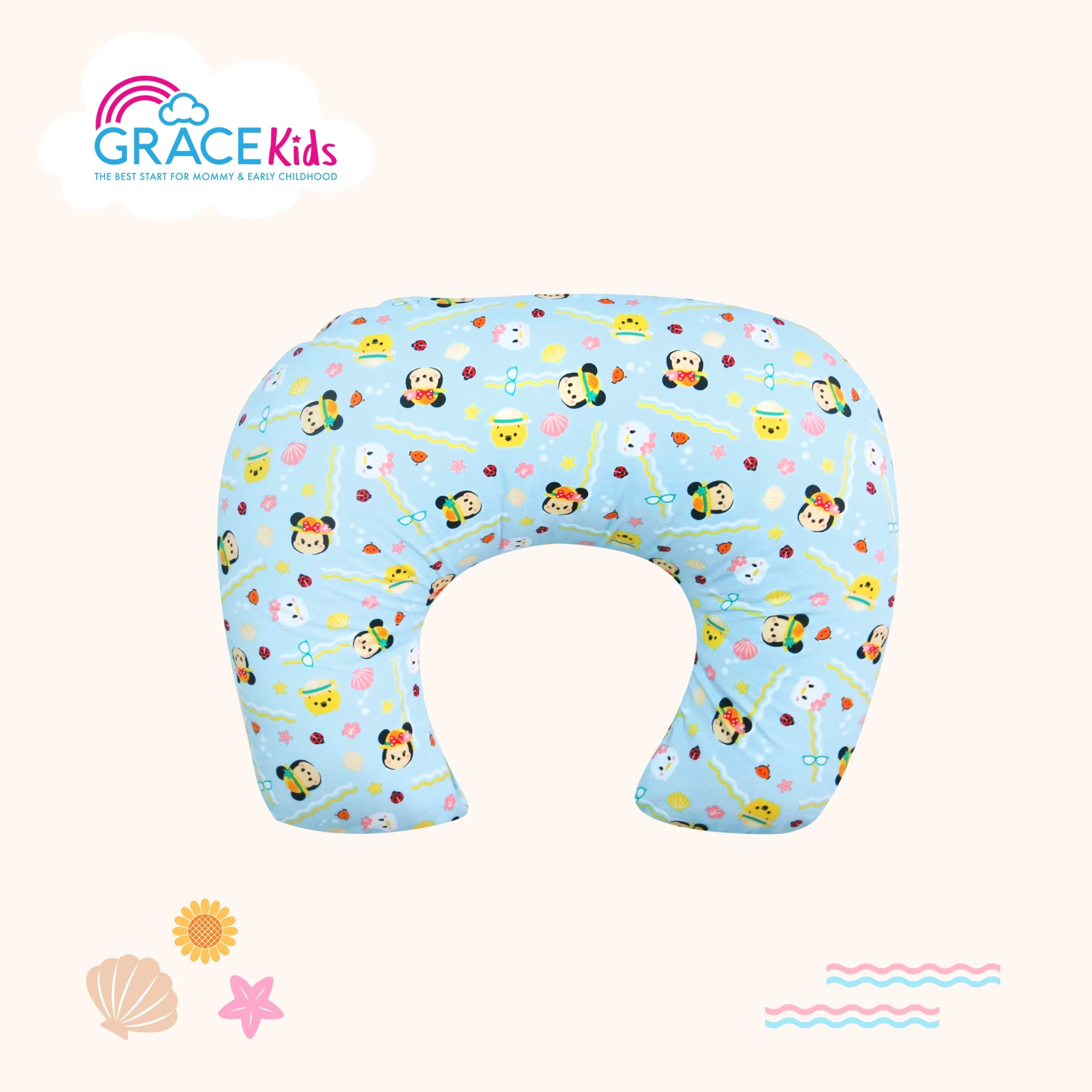 หมอนประคองท้องลาย TsumTsum Summer Pastel (Blue)