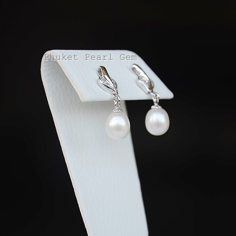 Phuket Pearl Gem Heart Drop Pearl Earring