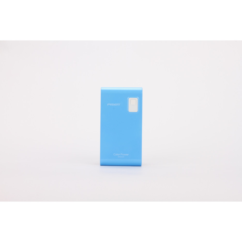 PISEN แบตสำรองแท้ 5,600 mAh พาวเวอร์แบงค์ Color Power รุ่น TS-D146 สวิตซ์ไฟ LED เก็บประจุเต็มที่ได้ยาวนาน USB 5V-2A รูปทรงขนาดกระทัดรัดจับถนัดกระชับมือ พกพาสะดวก - สีฟ้า