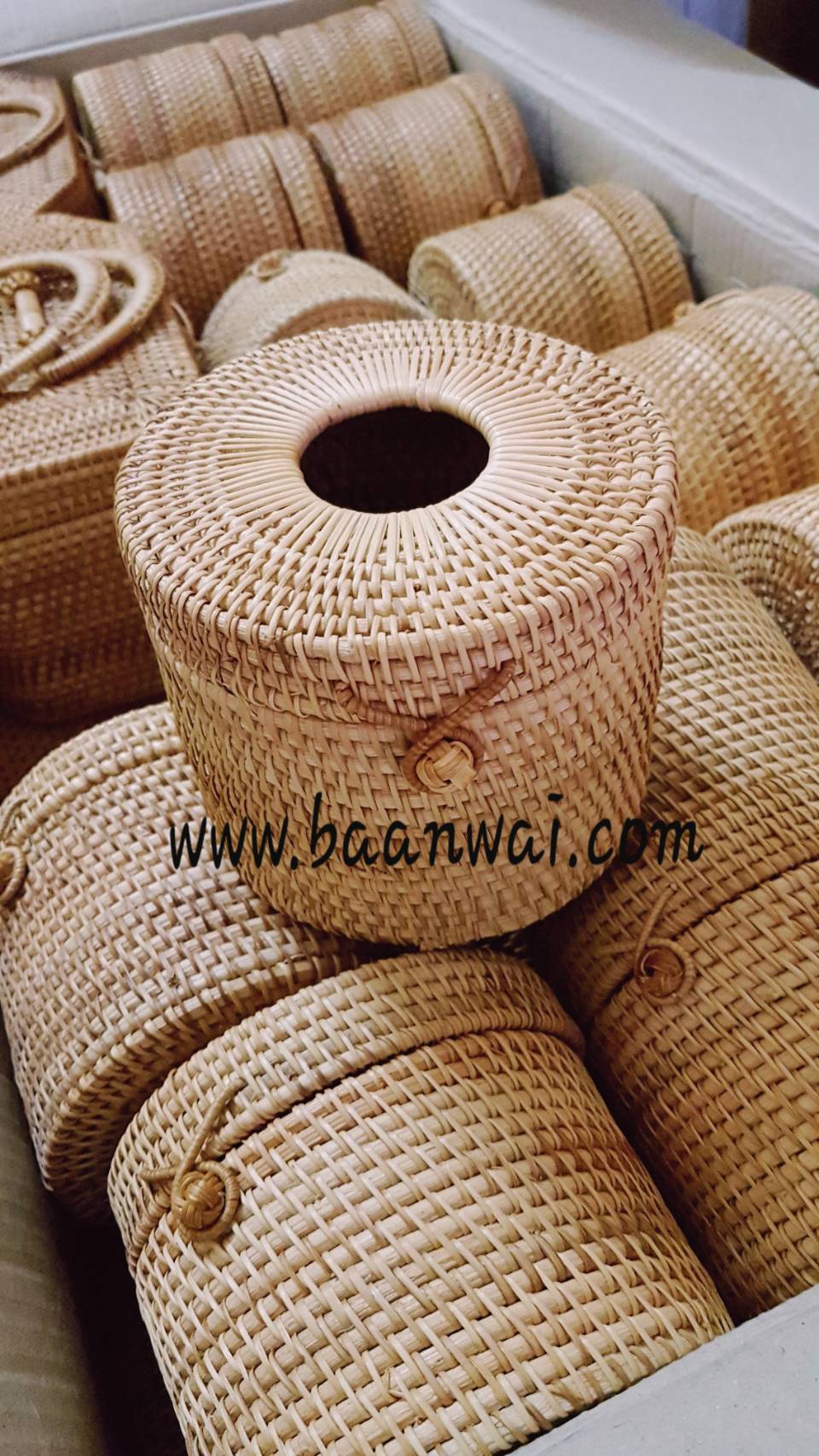 กล่องทิชชูหวายแท้ งานละเอียด