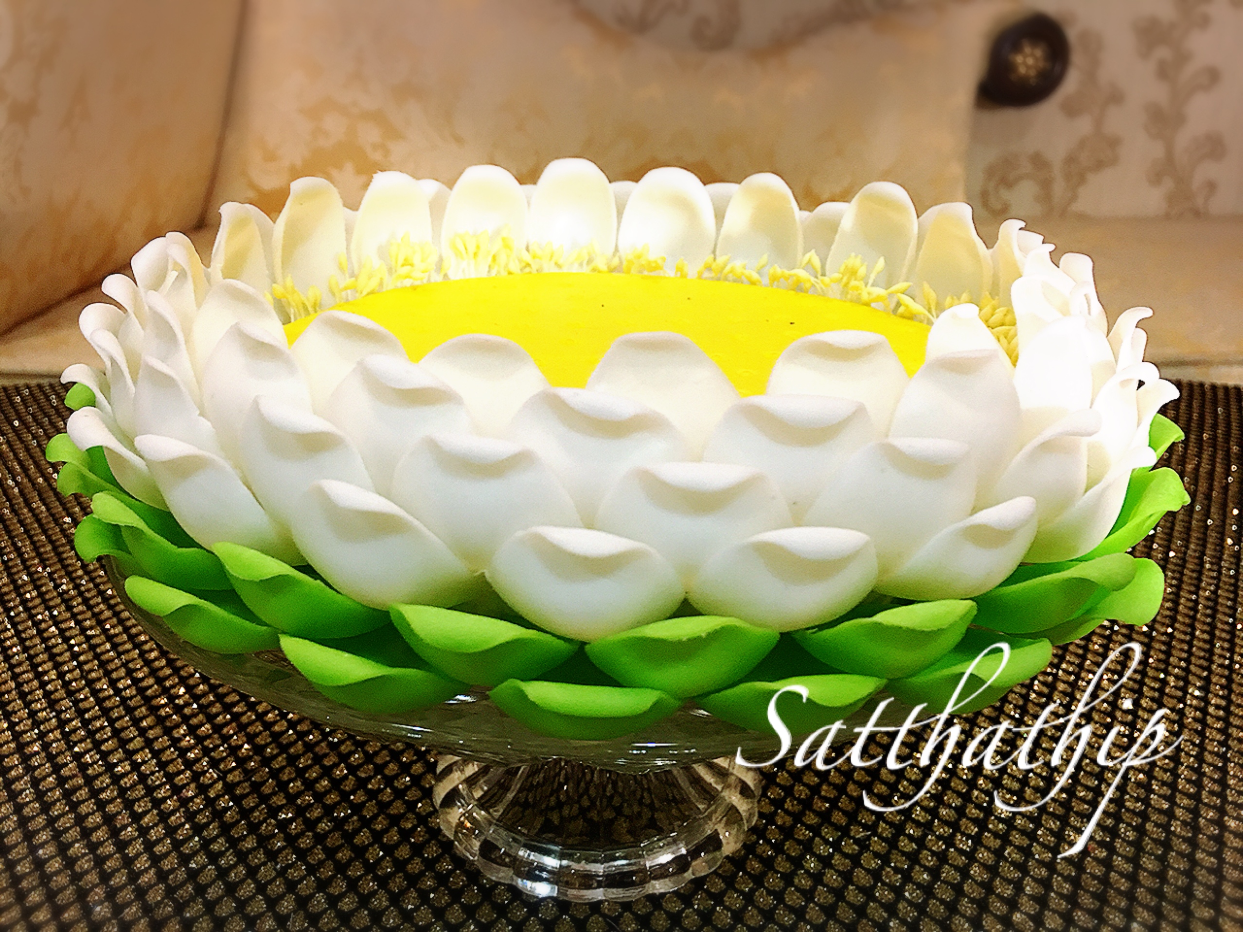 ถาดดอกชบา ประดิษฐ์จากดิน/ ฐานดอกชบา ประดิษฐ์จากดิน/ ดอกชบา-Hibiscus Tray