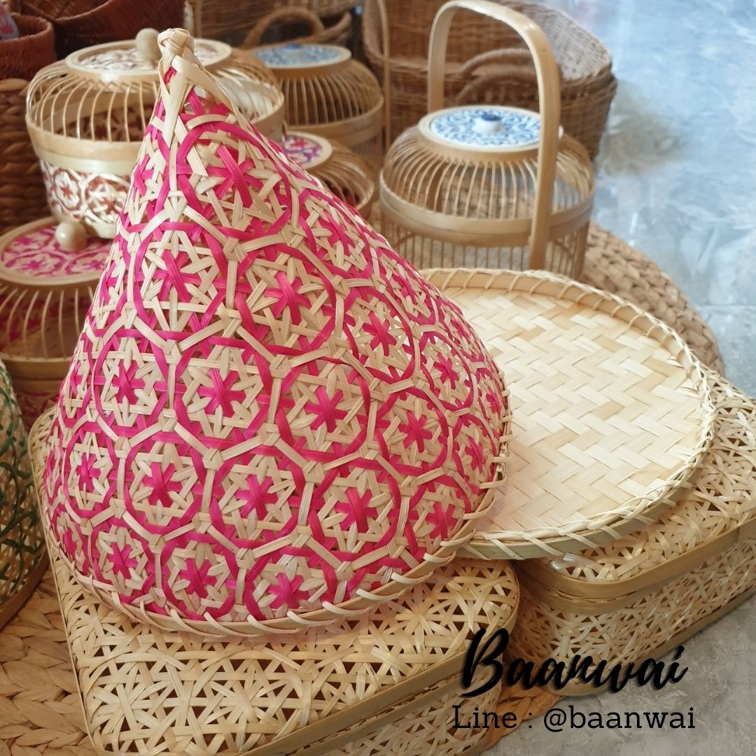 ยกชุด กระด้ง + ฝาชี ลายพิกุล ขนาด 10 นิ้ว