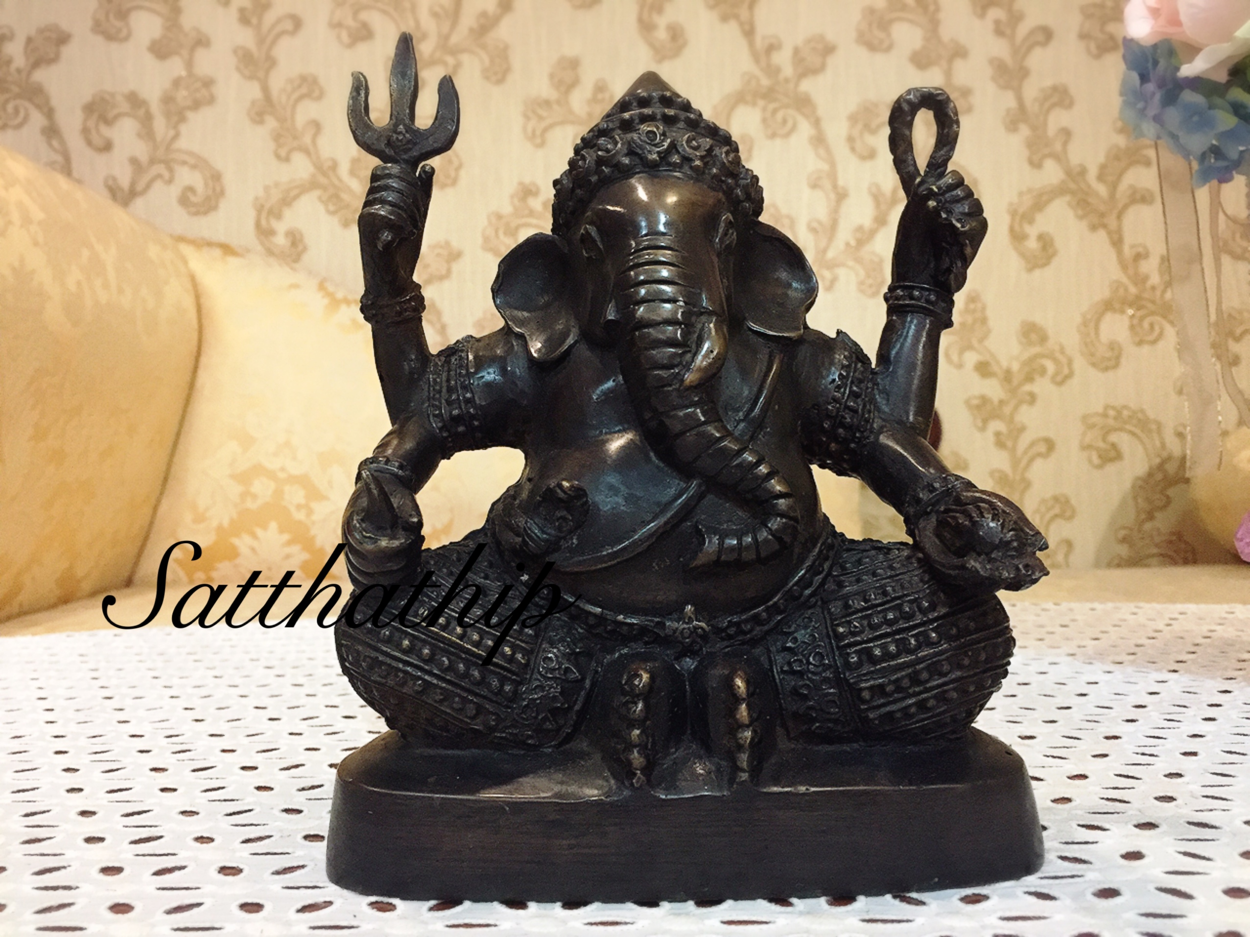 พระพิฆเนศปาง พระรีนาโมจัน คณปติ (ทองเหลือง รมดำ) - Ganesha: Lord of Success