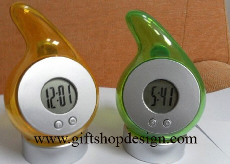 นาฬิกาพลังงานน้ำ รูปหยดน้ำ,สินค้ารักษ์โลก,สินค้าลดโลกร้อน,ผลิตภัณฑ์รักษาสิ่งแวดล้อม