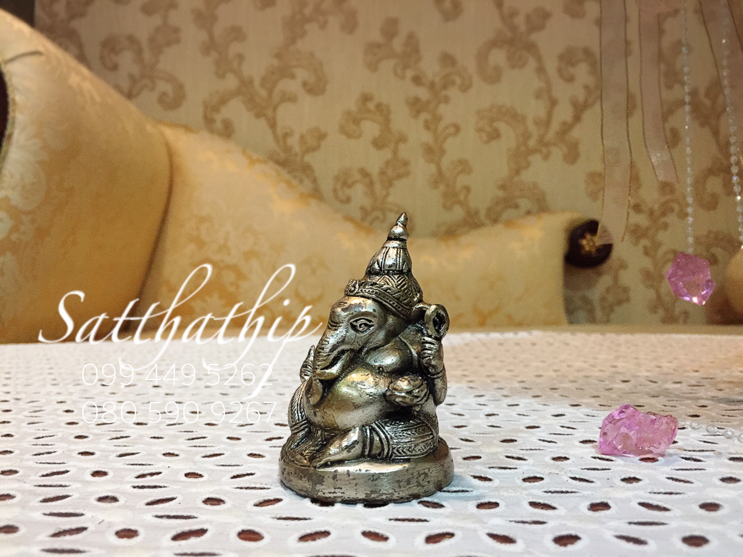 พระพิฆเนศปาง พระรีนาโมจัน คณปติ (ทองเหลือง ชุบเงิน) - Ganesha: Lord of Success