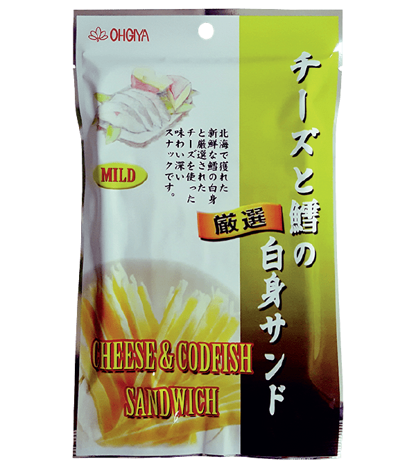 Ohigiya Cheese and Codfish Sandwich ชีสแอนด์คอดฟิชแซนด์วิช (ปลาเส้นไส้ชีส) 45 g. (05-8781)