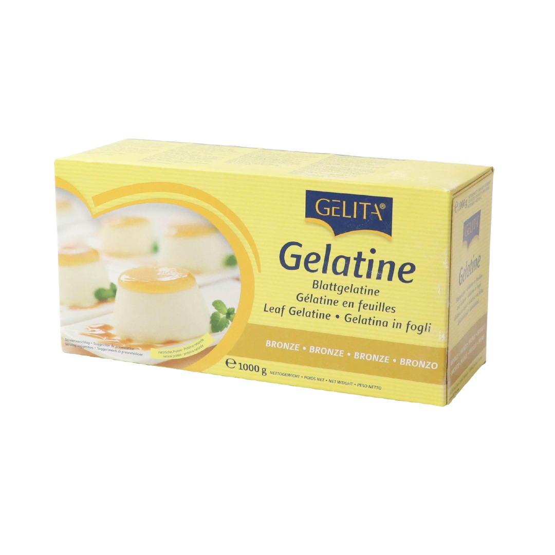 (กล่องใหญ่) เจลาตินแผ่น ตรา เจลิต้า ขนาด 1 กก. Gelita Gelatine Leaves 1 kg.(06-0313-10)