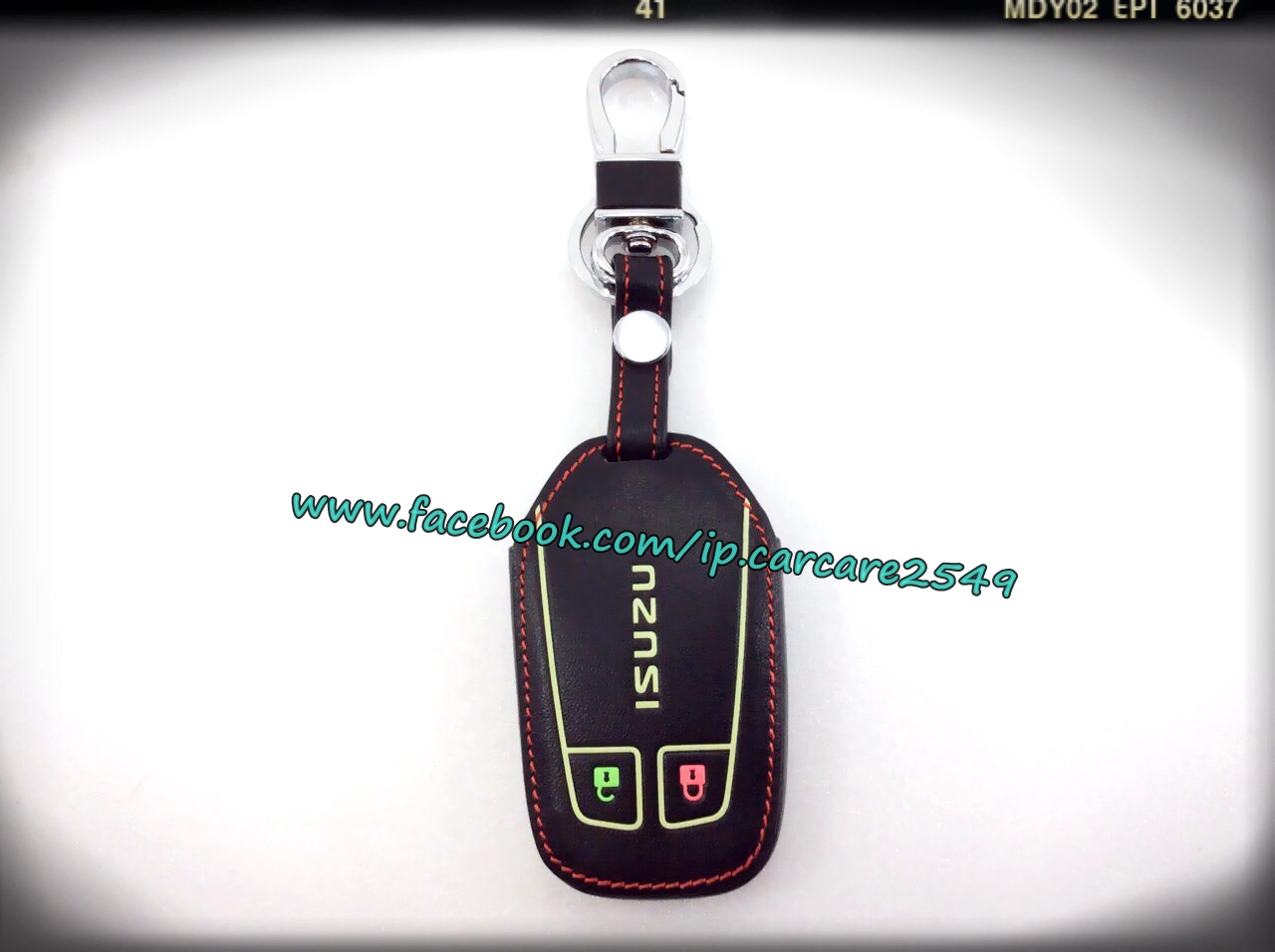 ซองกุญแจหนังเรืองแสง Mu-X,New D-Max สีดำ (smart key)