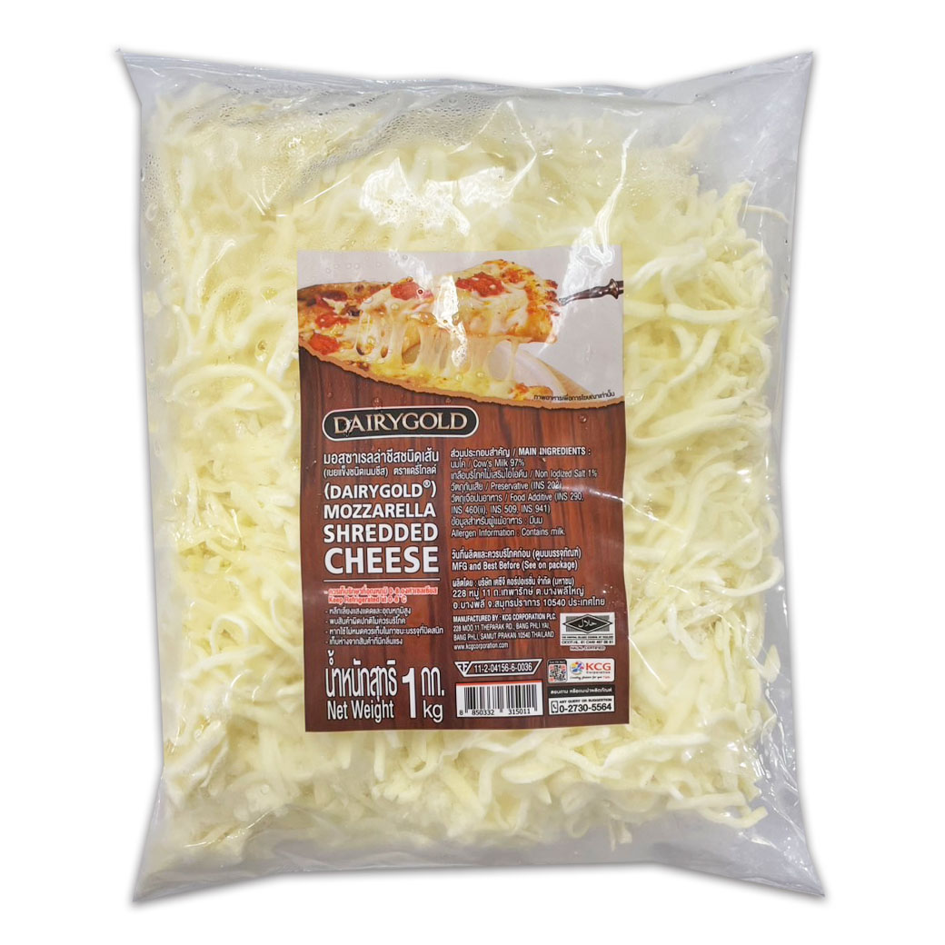 Dairygold Mozzarella Shredded Cheese 1 kg. (02-6999)(สินค้าแช่แข็ง)