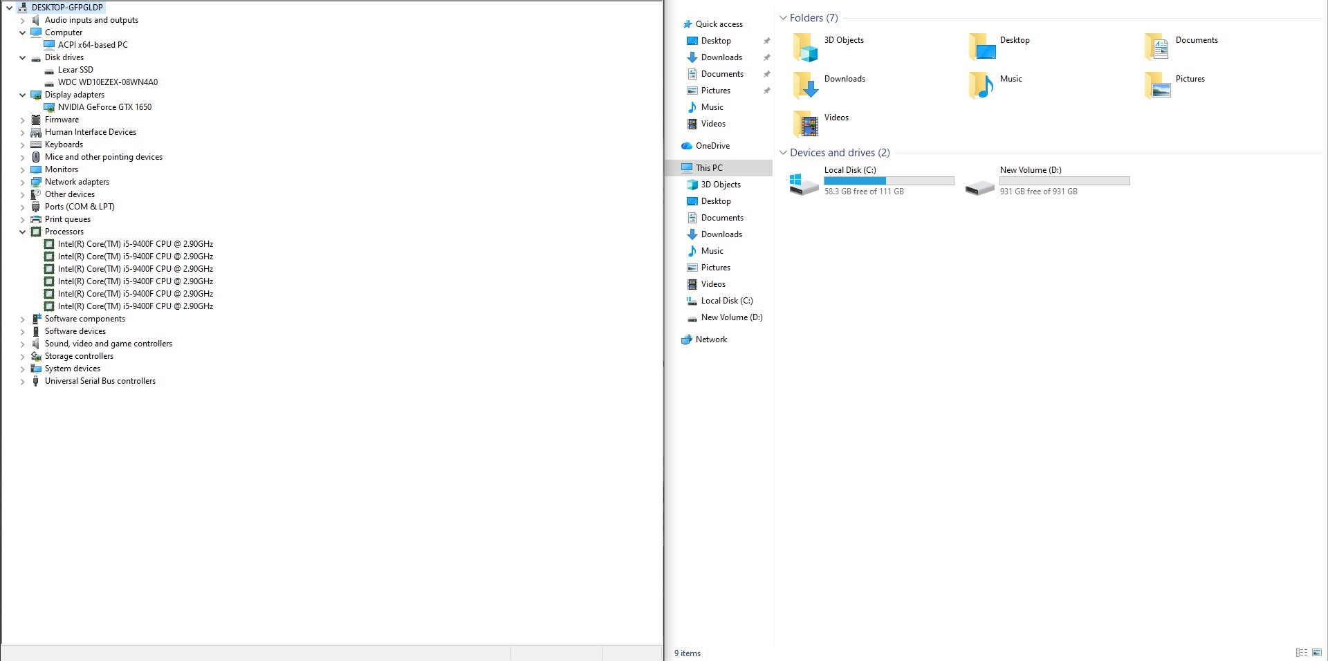 PC ประกอบ Intel Core i5-9400F / GTX 1650 / RAM 24GB DDR4 / SSD Sata 120GB