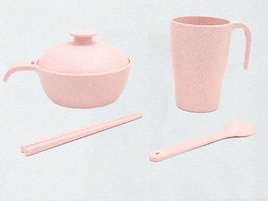 ชุดสินค้ารักษ์โลก,ชุดแก้วน้ำชามข้าวฟางข้าวสาลี,ผลิตภัณฑ์ฟางข้าวสาลี