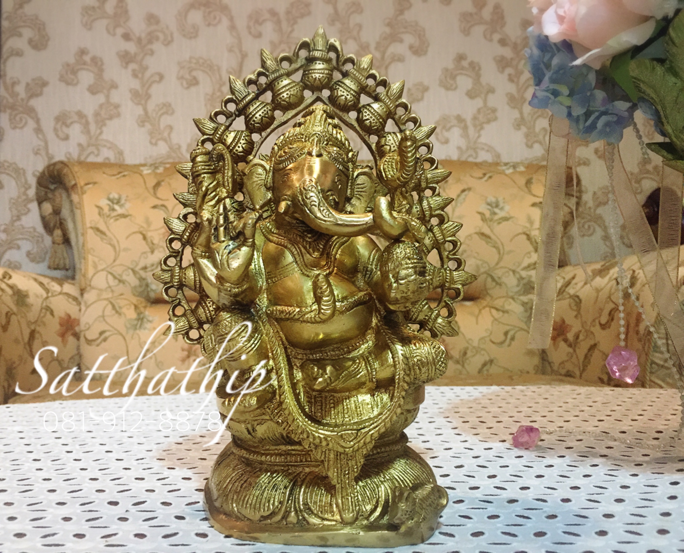 พระพิฆเนศปางพระรีนาโมจัน คณปติ (ทองเหลือง) ผลิตและนำเข้าจากอินเดีย - Ganesha: Lord of Success