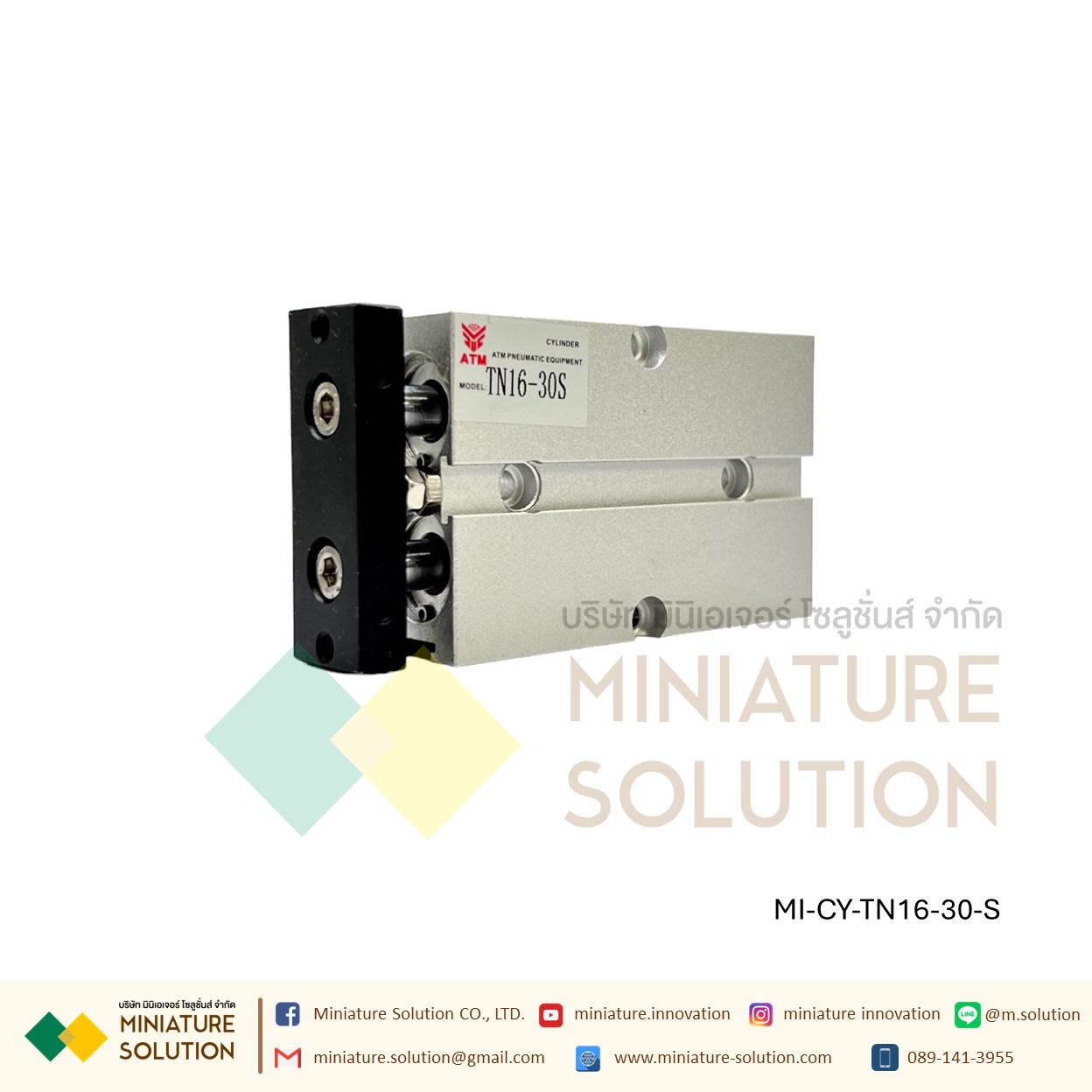 TN16 Series กระบอกสูบลมนิวเมติก 16 มม. กระบอกสูบเพลาคู่ pneumatic double rod double shaft cylinder M5X0.8 ก้านสูบคู่