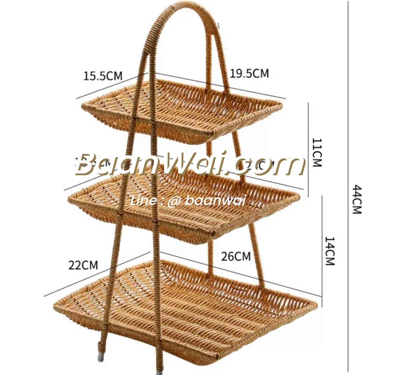 ชั้นวางหวายเทียม โครงเหล็กทรงเหลี่ยม