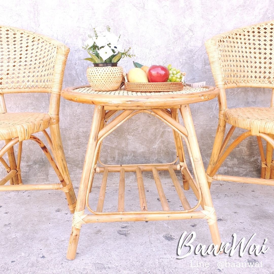 โต๊ะกลางหวาย โต๊ะกลางลายพิกุล โต๊ะนั่้งเล่น