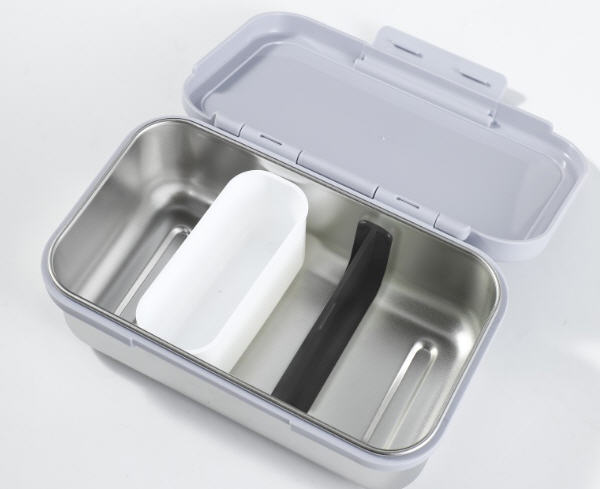 กล่องใส่อาหาร,กล่องข้าวสแตนเลส+PP,900ml
