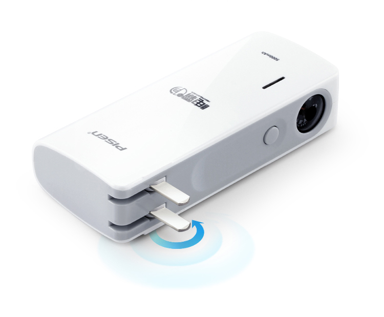 PISEN แบตสำรองแท้ 5,000 mAh พาวเวอร์แบงค์ High Power Box รุ่น TS-D065 ปลั๊กไฟในตัว ไฟ LED ส่องสว่าง USB 5V-2A ติดเครื่องวัดอุณหภูมิ เก็บประจุเต็มที่ได้ยาวนาน สำหรับพกพานอกสถานที่ ฟรี!! สาย Micro USB - สีขาว