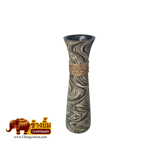 แจกันปากเปิด สูง 14 นิ้ว ( สีขาวสโมค )