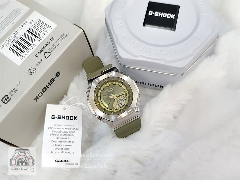 CASIO G-SHOCK นาฬิกาข้อมือ นาฬิกากันน้ำ นาฬิกาของแท้ ประกันศูนย์ CMG 1 ปี รุ่น GM-S2100-3A