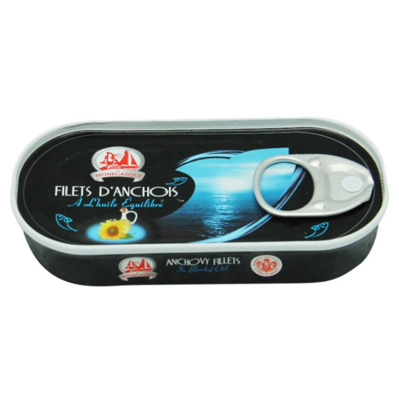 Anchovies in Oil 50 g. ปลาแอนโชวีในน้ำมัน la Monegasque (05-7163)