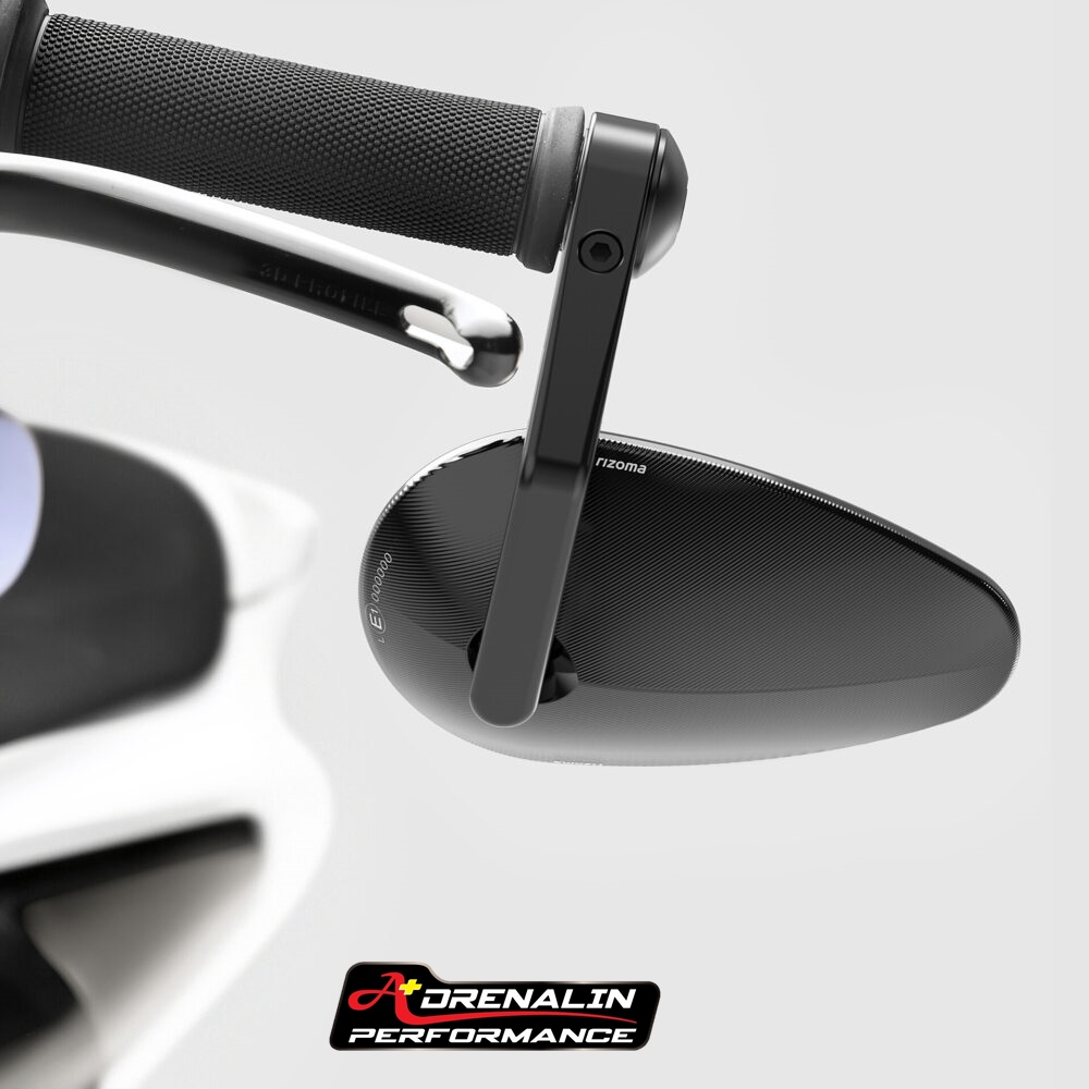 กระจกปลายแฮนด์ รุ่น Reverse Radial ติดตั้งปลายแฮนด์ จาก Rizoma ราคาข้างละ มาพร้อมตุ้มปลายแฮนด์