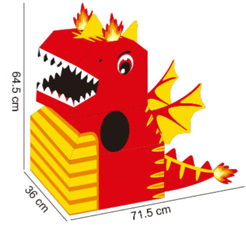 โมเดลไดโนเสาร์กระดาษ,ของเล่นลังกระดาษ,ของเล่นเด็กDIY
