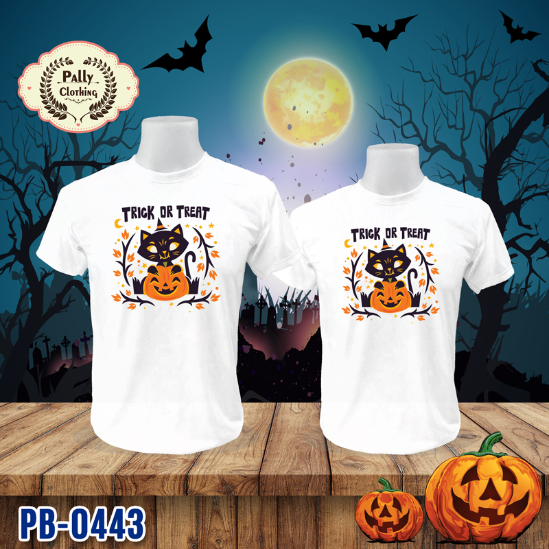 เสื้อยืดวันฮาโลวีน PB-0443 ลาย TRICK OR TREAT
