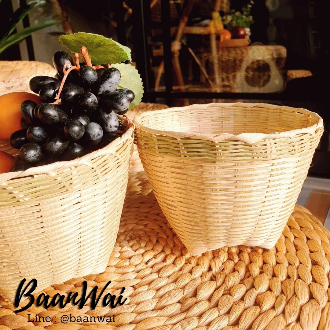 ตะกร้าไม้ไผ่สาน ตะกร้าอเนกประสงค์