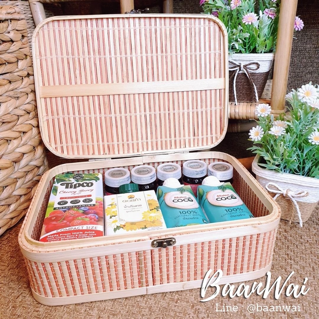 กล่องเสื่อไม้ไผ่ กล่องไม้ไผ่