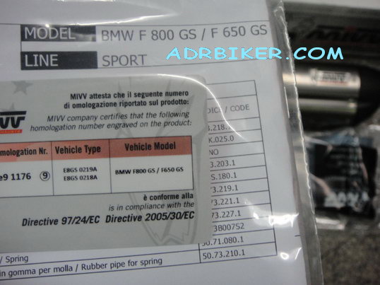 ท่อ MIVV รุ่น Suono สำหรับ F650/800GS ท่อชั้นน้ำจาก ITALY (For Exhibition only)