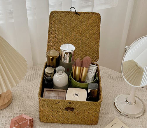 ตะกร้าใส่ของ,ตะกร้าสาน,ตะกร้าสานตุ๊กตาหมี,ขนาด14,16,20cm