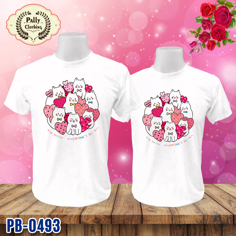 เสื้อวันวาเลนไทน์ PB-0493 ลาย HAPPY VALENTINE'S DAY