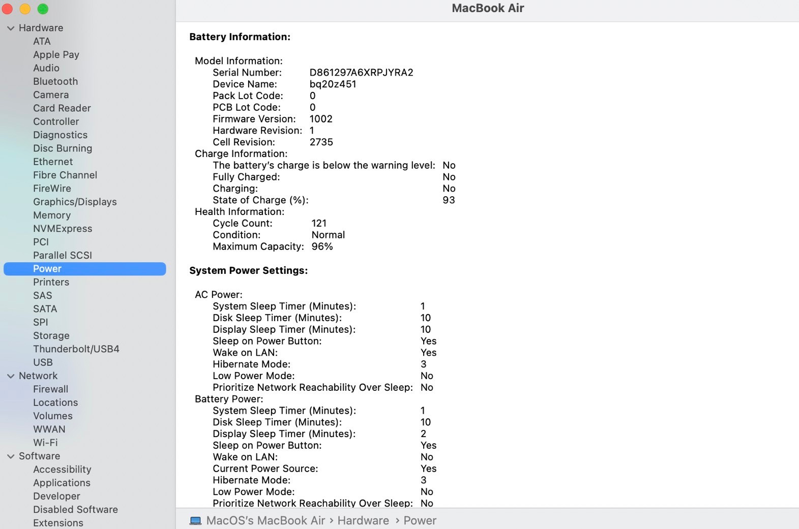 MacBook Air (13.3-inch M1,2020) 8/256