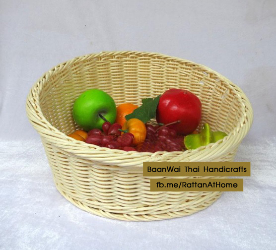 ถาดหวายเทียม ถาดหวายใส่ขนมปัง ตะกร้าหวายเทียม ขนาดกว้าง 36 * สูง 10/20 cm