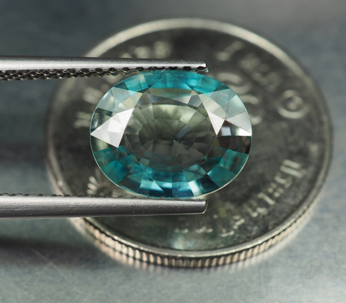 เพทายสีฟ้าเขียวทะเลสวยมาก (Zircon) 2.85 กะรัต