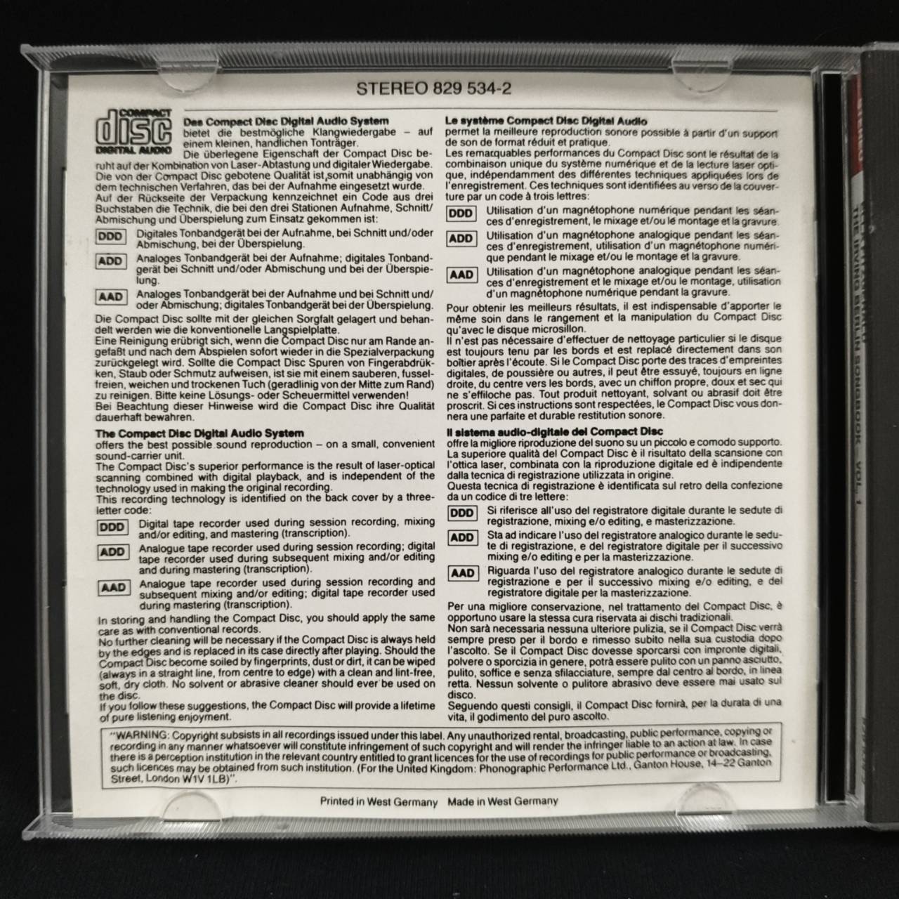 Ella Fitzgerald – The Irving Berlin Songbook Vol.1 / GERMANY / แผ่นดี