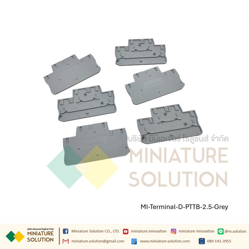 (ราคา ต่อชิ้น) PT 2.5 PTTB2.5 Push in terminal Push-in Terminal Block เทอมินอล บล็อก PT2.5 Terminal Block Contact เทอร์มินอล (สีเทา)(ตัวปิดท้าย)