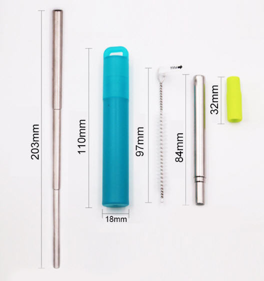 หลอดพับได้,หลอดพกพา,ชุดหลอดสแตนเลส