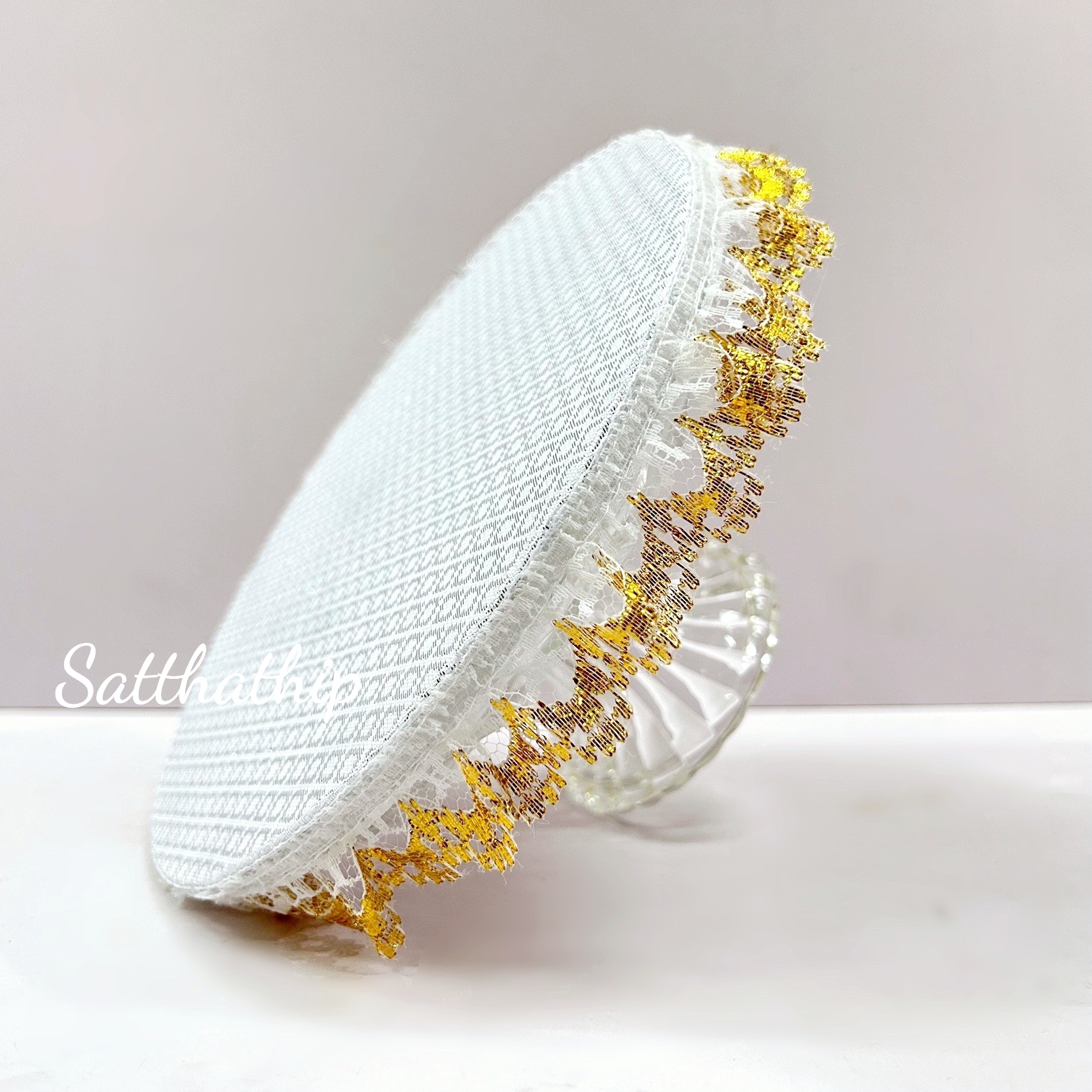 พานแก้วปูผ้ารอง ขนาด เส้นผ่าศูนย์กลาง 8 นิ้ว