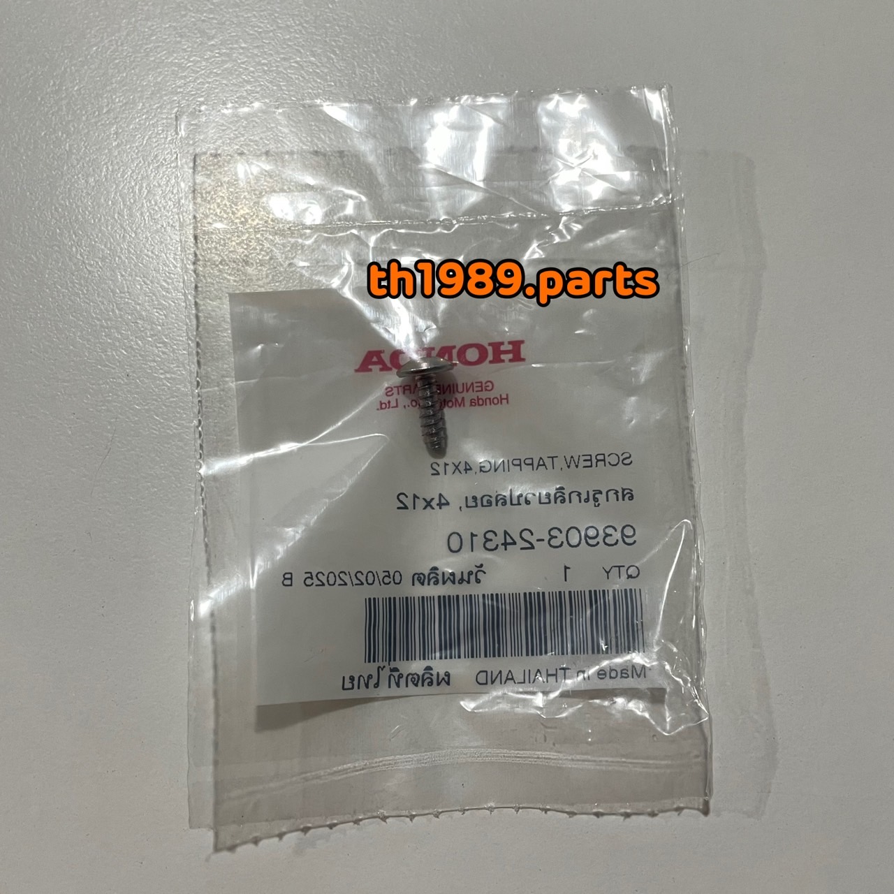 93903-24310 สกรูเกลียวปล่อย, 4x12 อะไหล่แท้ HONDA
