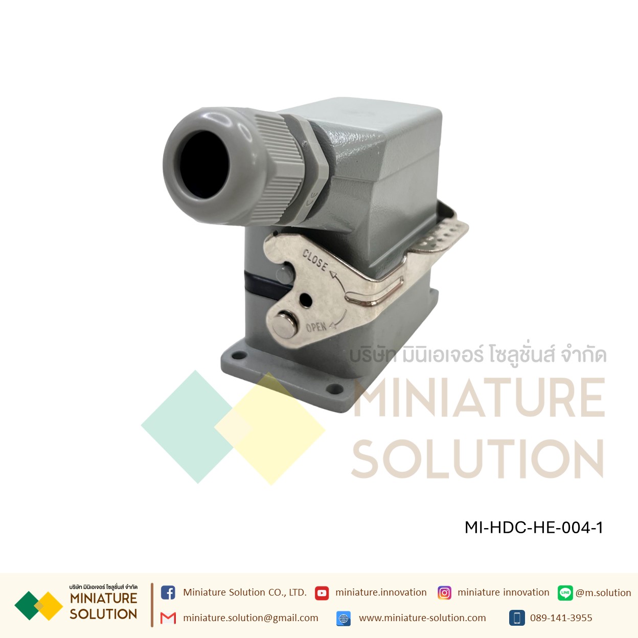 ปลั๊กเชื่อมต่อใช้สำหรับงานหนัก Heavy Duty Connectors Power แบบขันสกรู 16A 500V HDC-HE-4/6/10/16/20/24/32/48 Core กันน้ำ