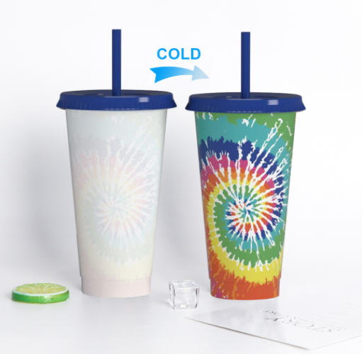 แก้วเปลี่ยนสี,แก้วพลาสติก,แก้วพร้อมหลอด,ขั้นต่ำ1,000ชิ้น