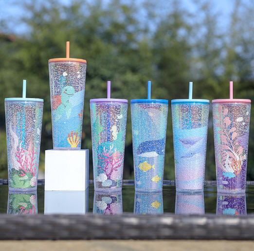 แก้วน้ำพลาสติกพร้อมหลอด,แก้วน้ำพลาสติก,750ml