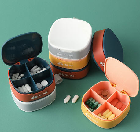 กล่องใส่ยา,กล่องใส่ยาพกพา,กล่องใส่ยา4ช่อง