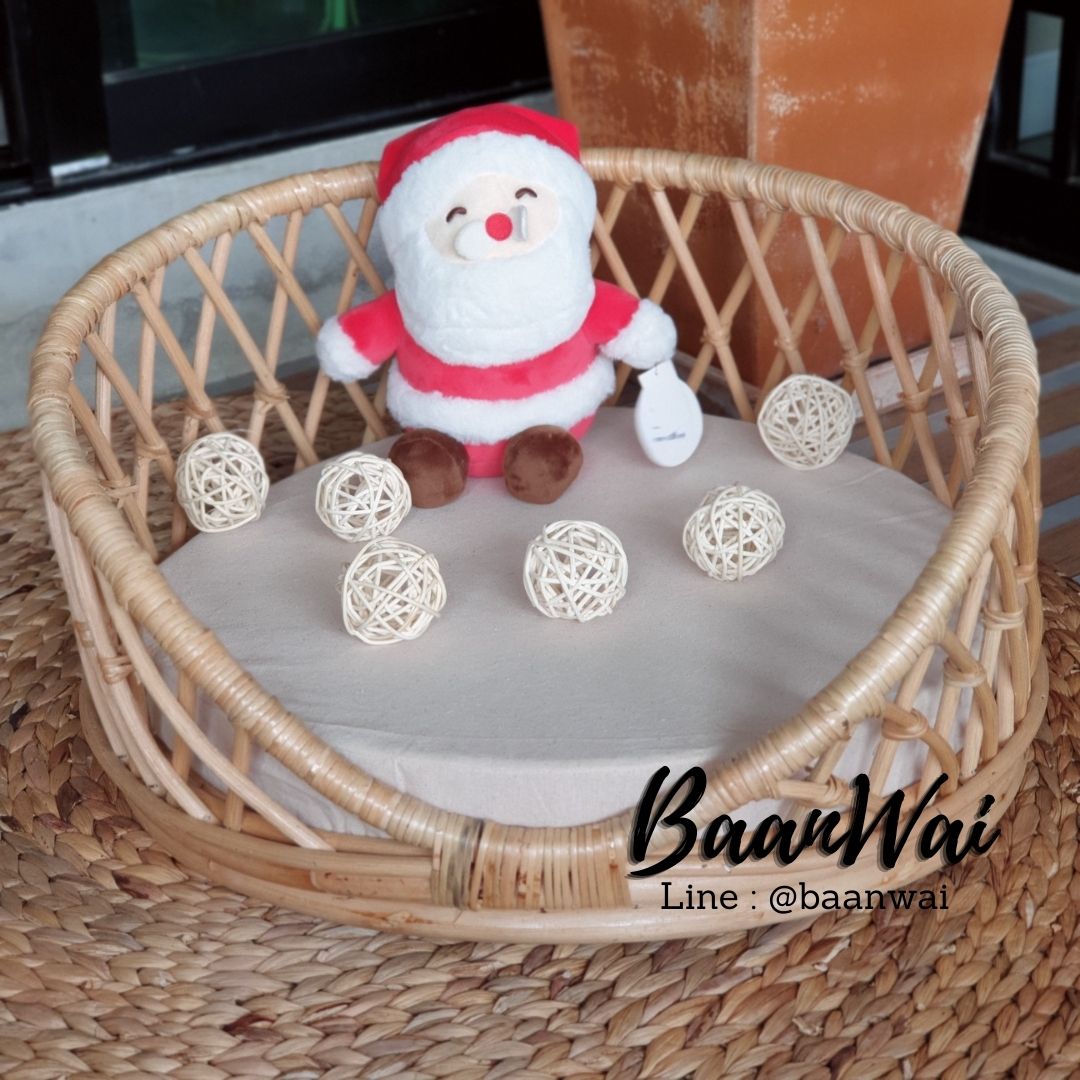 ที่นอนหวาย ที่นอนสัตว์เลี้ยง ที่นอนทรงกลม