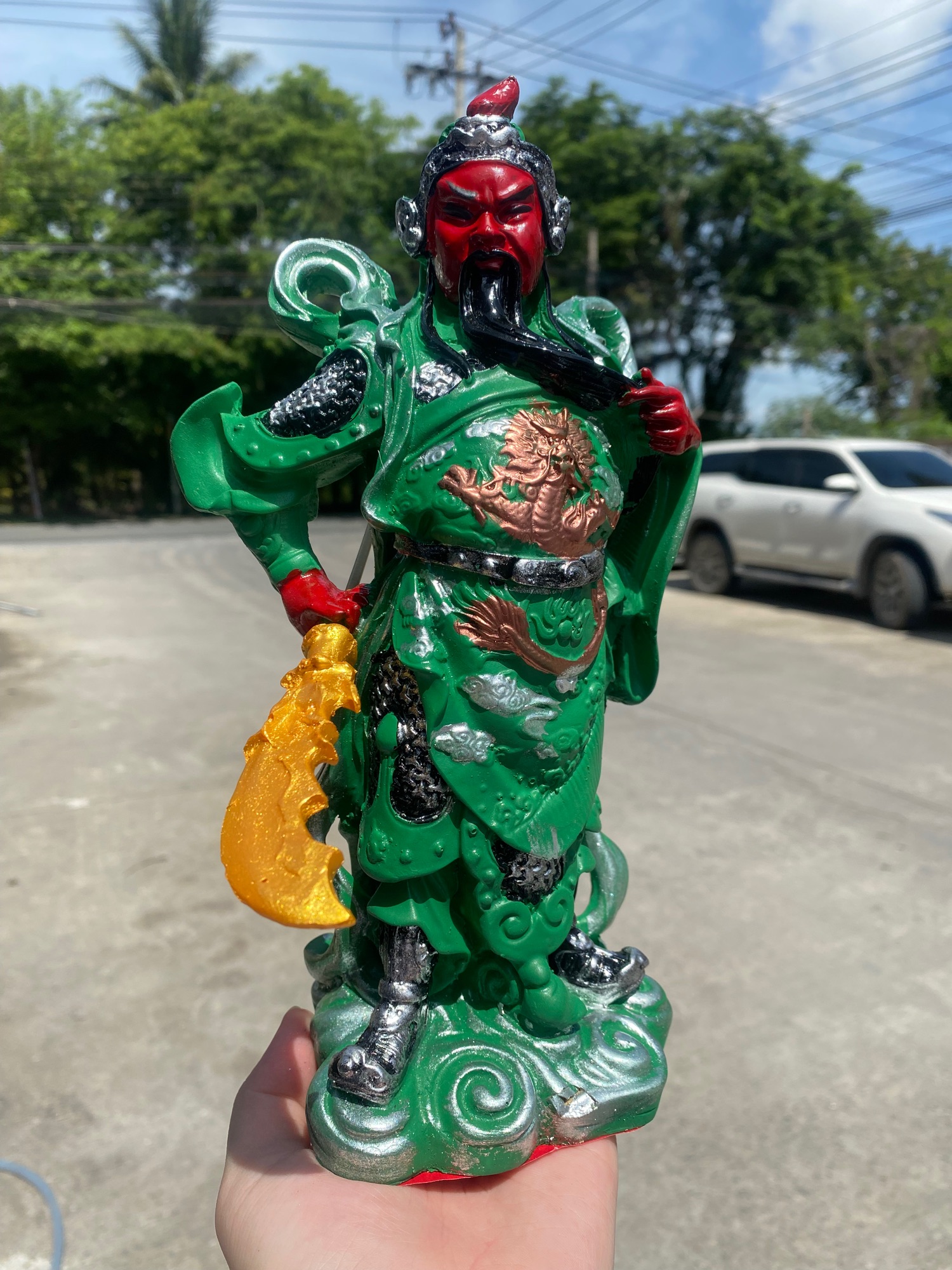 เทพเจ้ากวนอู องค์สีเขียว สูง26ซม เสริมอำบารมี โชคลาภ