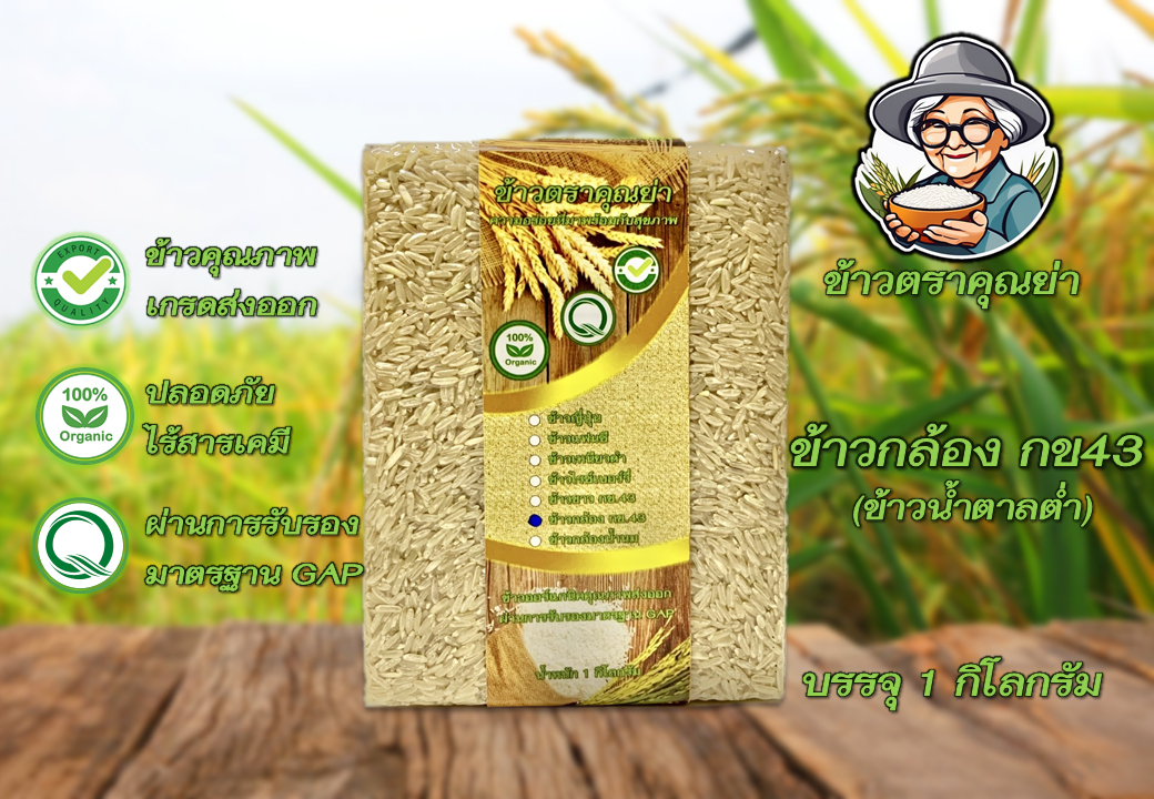 ข้าวกล้อง กข.43 ออร์แกนิค เกรดส่งออก
