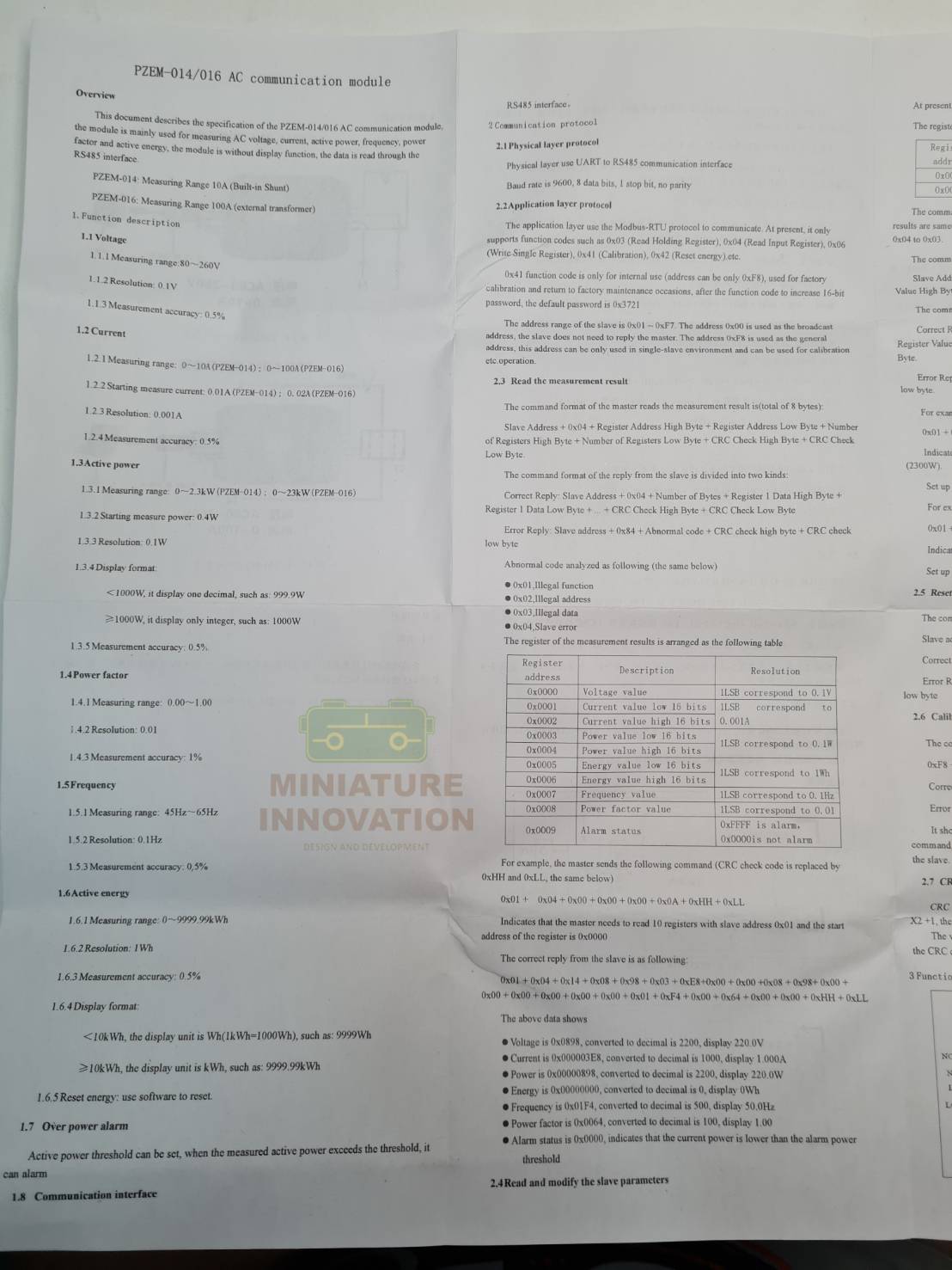 PZEM-016 MODBUS PZEM-016 AC ดิจิตอลมิเตอร์ 100A 80-260V โวลท์ แอมป์ วัตต์ พลังงานไฟฟ้า RS485 port Split CT รุ่น PZEM-016
