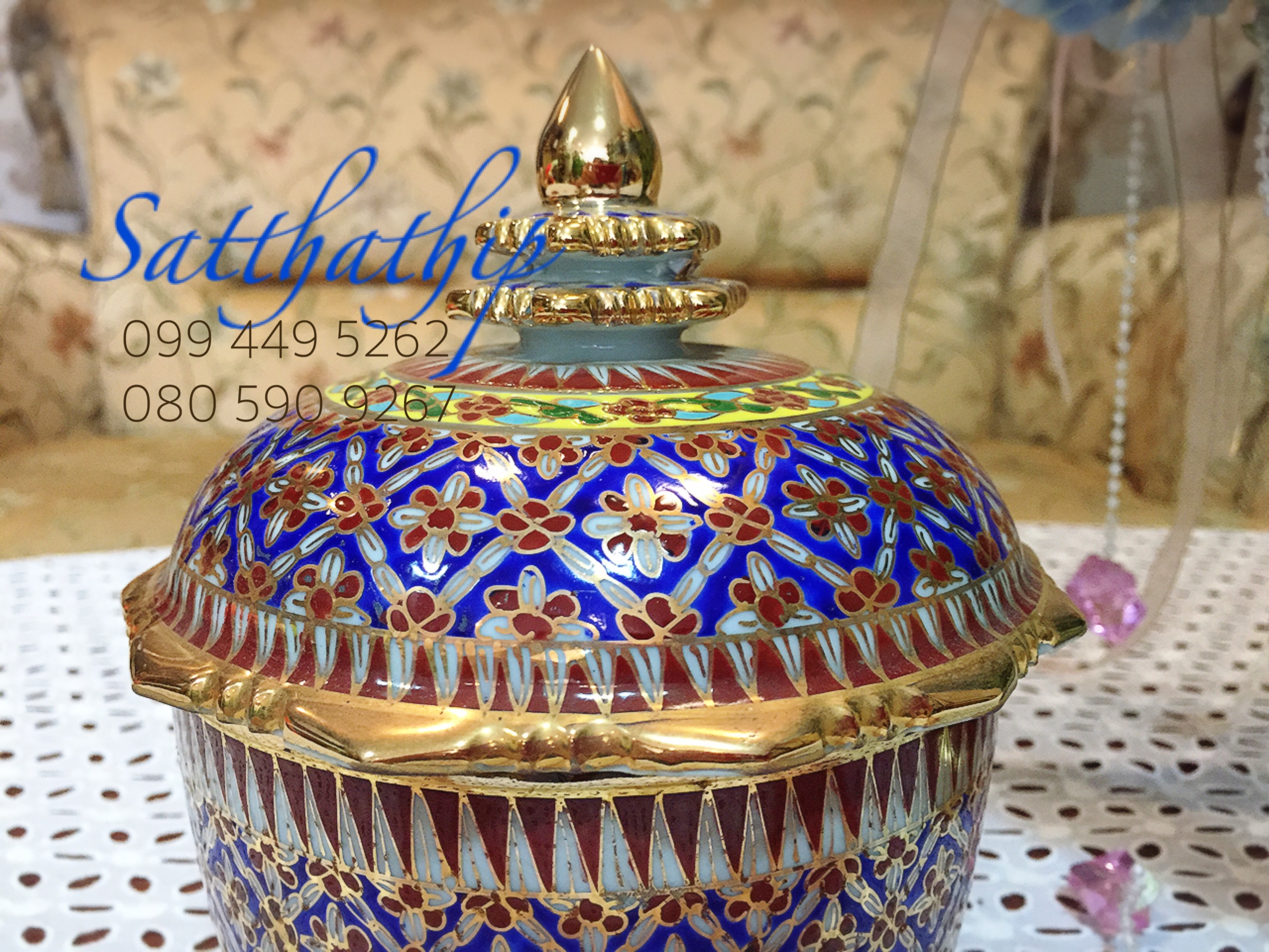 [สินค้าหมด-sold out***] โกศอัฐิ เบญจรงค์ - โถ เบญจรงค์ - โถบรรจุอัฐิ